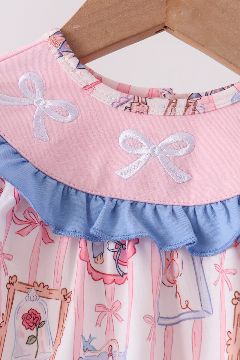 Pink Character Bow Embroidery Bubble