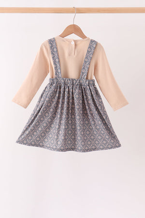 Khaki Floral Ruffle 2pc Set
