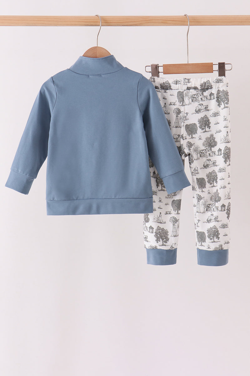 Blue Farm Pants Set