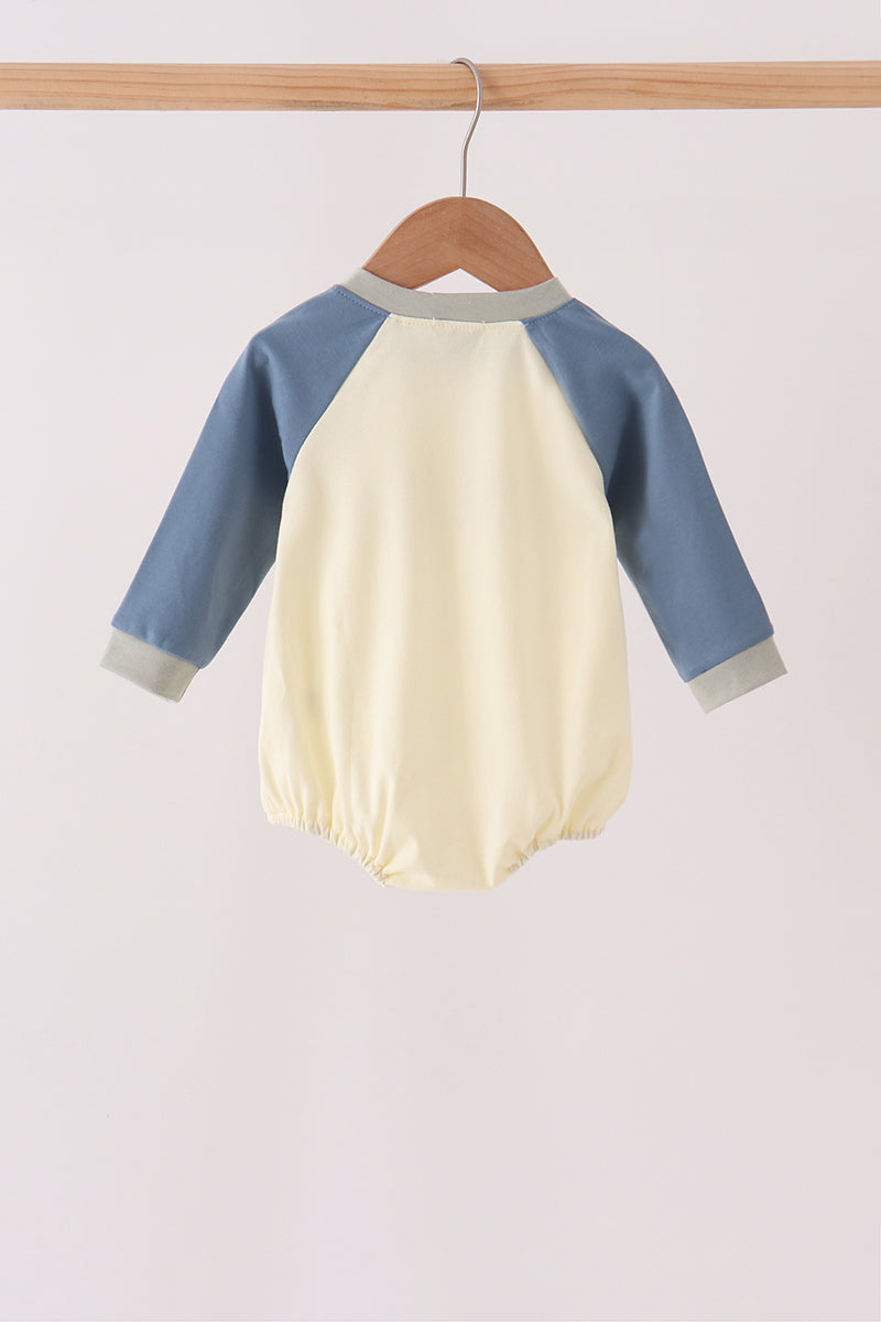 Navy&yellow farm embroidery bubble