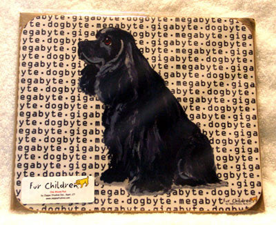 Fur Children Megabyte, Gigabyte, Dog Byte Mouse Pad - American Black Cocker Spaniel (MPMGDB05)