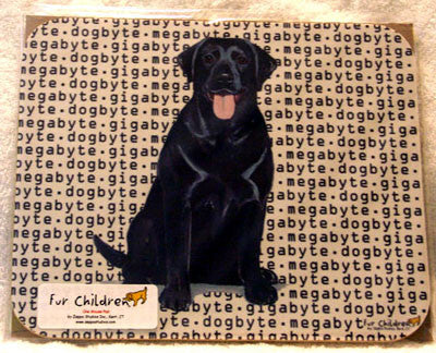 Fur Children Megabyte, Gigabyte, Dog Byte Mouse Pad - Labrador Retriever (Black) (MPMGDB85) 