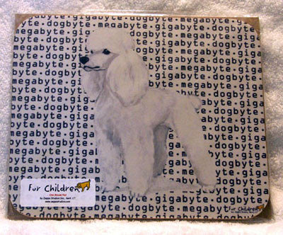 Fur Children Megabyte, Gigabyte, Dog Byte Mouse Pad - Poodle (White) (ZE-MPMGDB109)