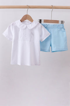 Peter pan collar shorts set