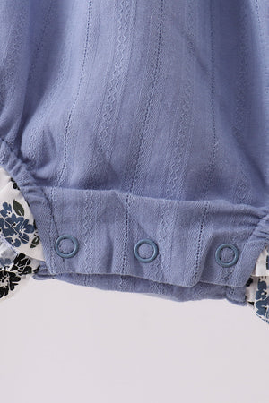 Blue pumpkin embroidery lace ruffle bubble