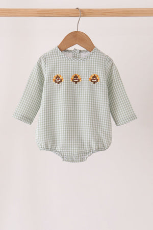 Beige turkey embroidery gingham bubble