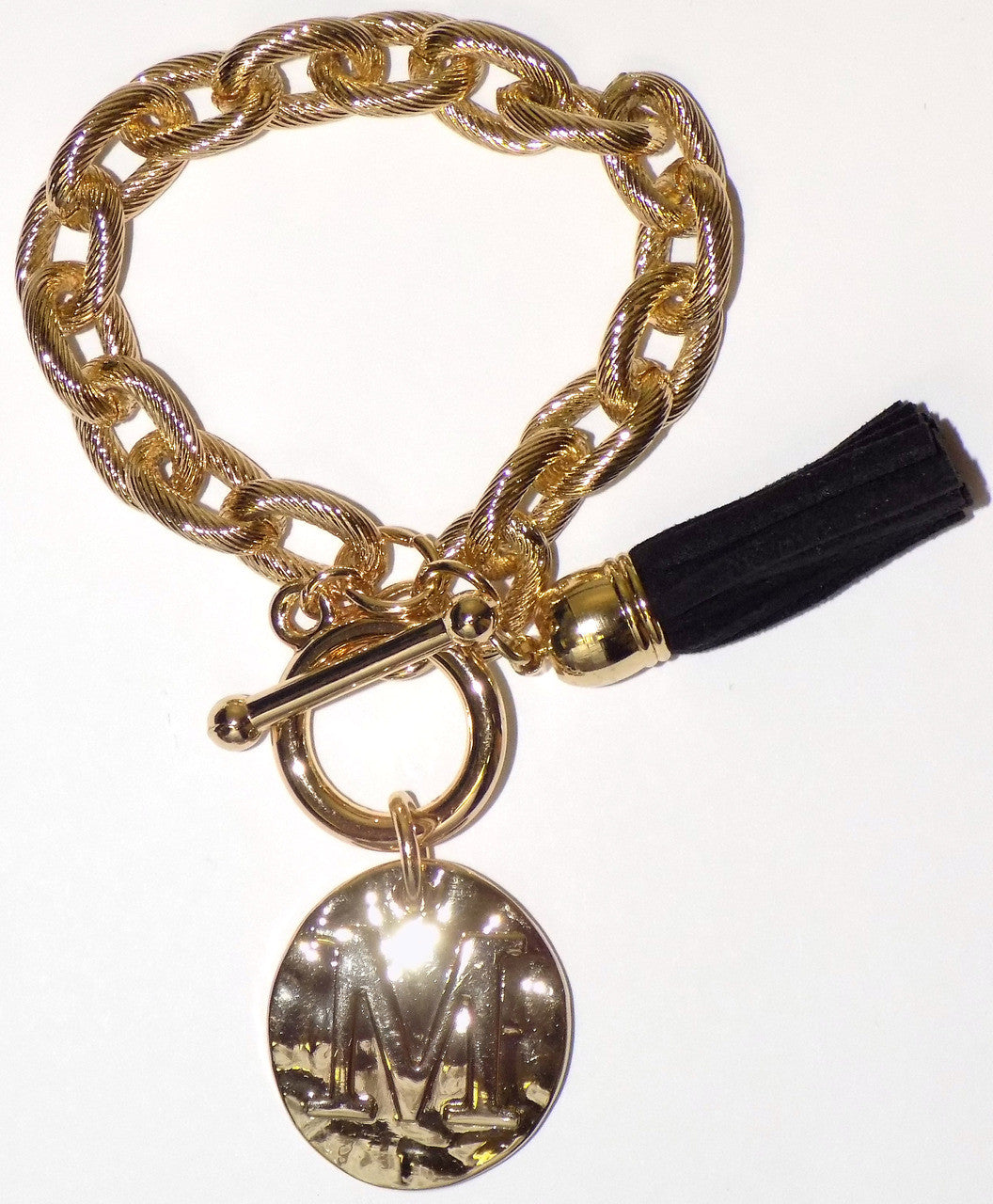 Main Street Collection MSC Monogram Disc Bracelet - Letter M (MBPP/9156-1)