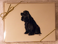Fur Children Blank Note Cards - American Cocker (Black) (NC040505)