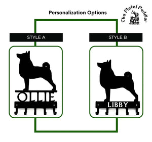 Norwegian Buhund Personalized Key Hanger and Leash Holder -  5 Hooks