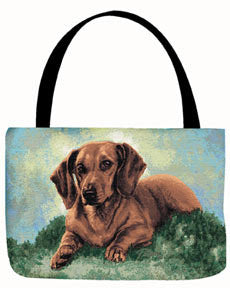 Manual Woodworkers 17 Inch Linda Pickens Dachshund Tote Bag (OTPDAC)