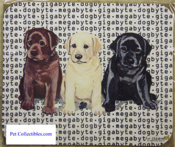 Fur Children Megabyte, Gigabyte, Dog Byte Mouse Pad - Labrador Retriever (Lab) Puppies (ZE-MPMGDB88)