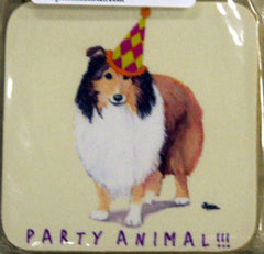 Fur Children Party Animal Coasters - Shetland Sheepdog (Sheltie) (PC0404124)