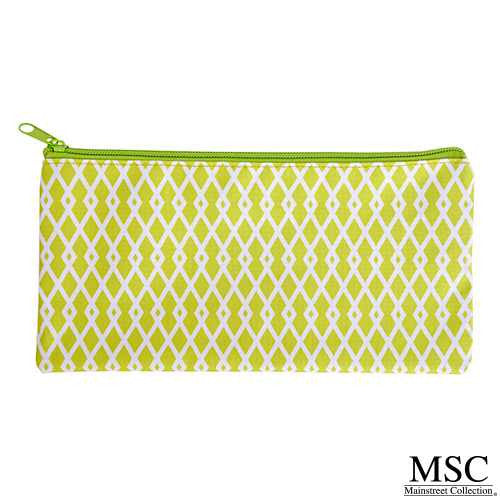 Mainstreet Collections (MSC) Perfect Pouch - Green & White Criss Cross Pattern (PPCC/8341)