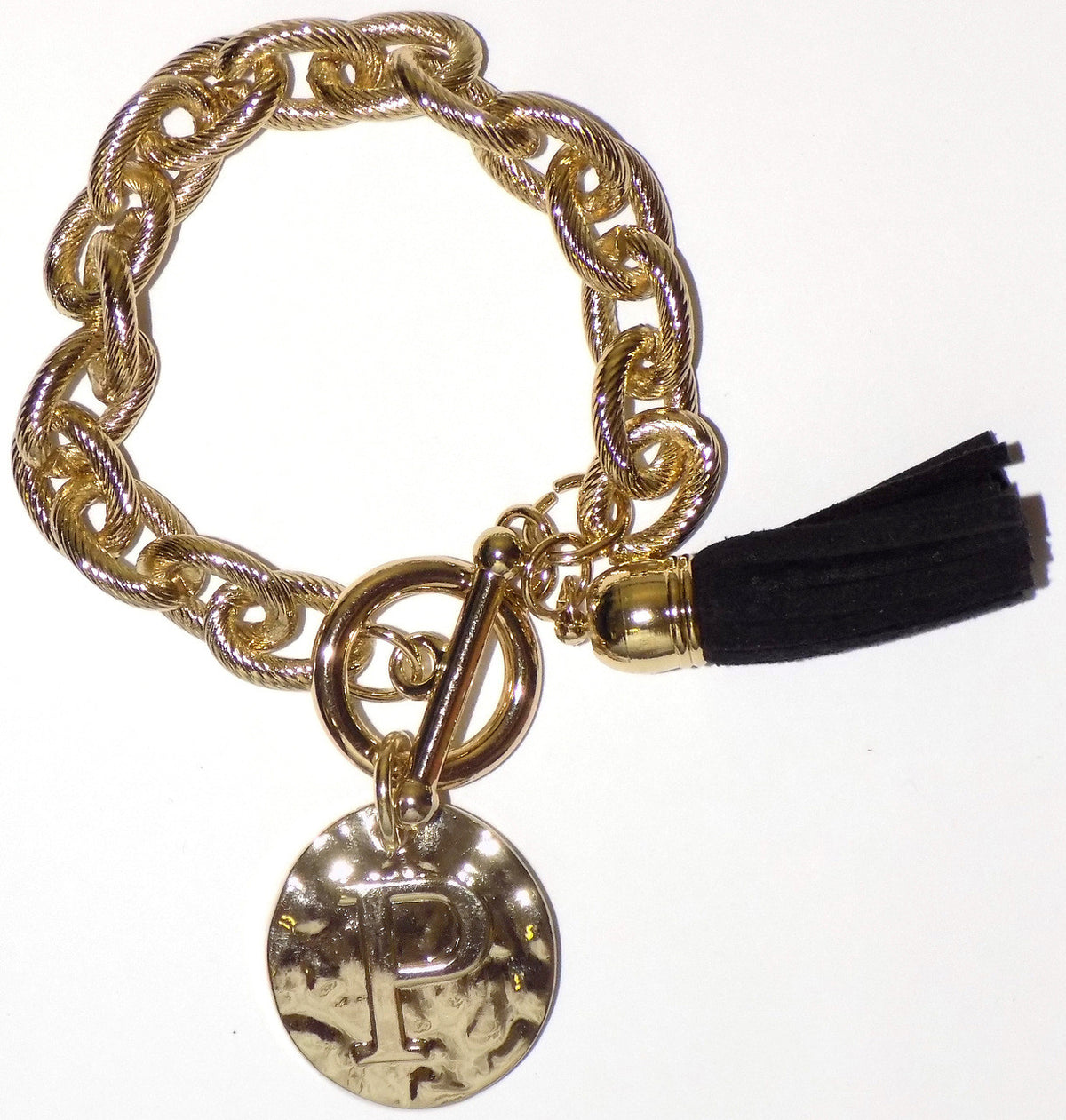 Main Street Collection MSC Monogram Disc Bracelet - Letter P (MBPP/9156-1)