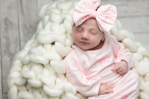 Pink Bows Baby Gown