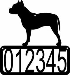 Pit Bull Terrier Dog House Address Sign