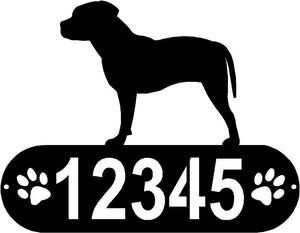 Pit Bull Terrier PAWS House Address Sign or Name Plaque