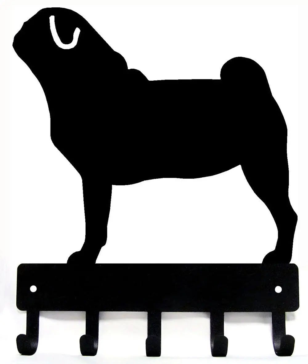 Pug Dog Key Rack/ Leash Hanger