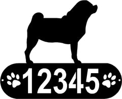 Puggle Dog PAWS House Address Sign or Name Plaque