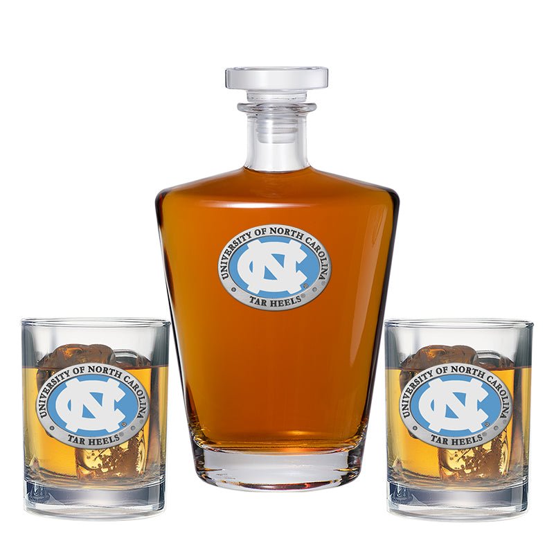 University of North Carolina Royal Decanter with 2 Glasses