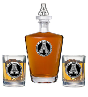Appalachian State University Royal Decanter with 3D Top & 2 Glasses