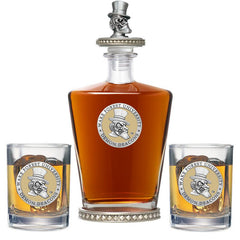 Wake Forest University Royal Decanter w/ 3D Top-Diamond Accents & 2 Glasses