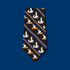 Black Silk Tie - Boston Terrier