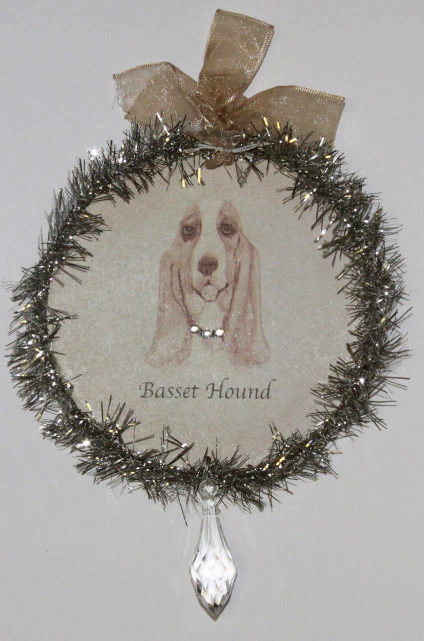Rudolph & Me Dog Christmas Ornament - Basset Hound (GW12) - Front