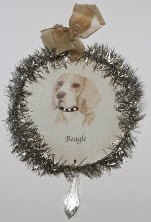 Rudolph & Me Dog Christmas Ornament - Beagle (GW13) - Front