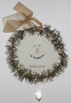 Rudolph & Me Dog Christmas Ornament - Bichon Frise (GW14) - Front