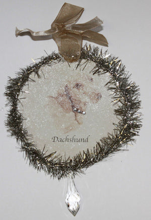 Rudolph & Me Dog Christmas Ornament - Dachshund (GW23) - Front