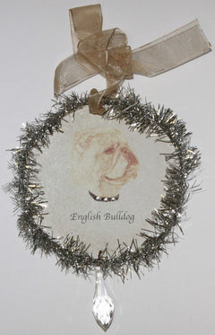 Rudolph & Me Dog Christmas Ornament - Bulldog (GW26) - Front