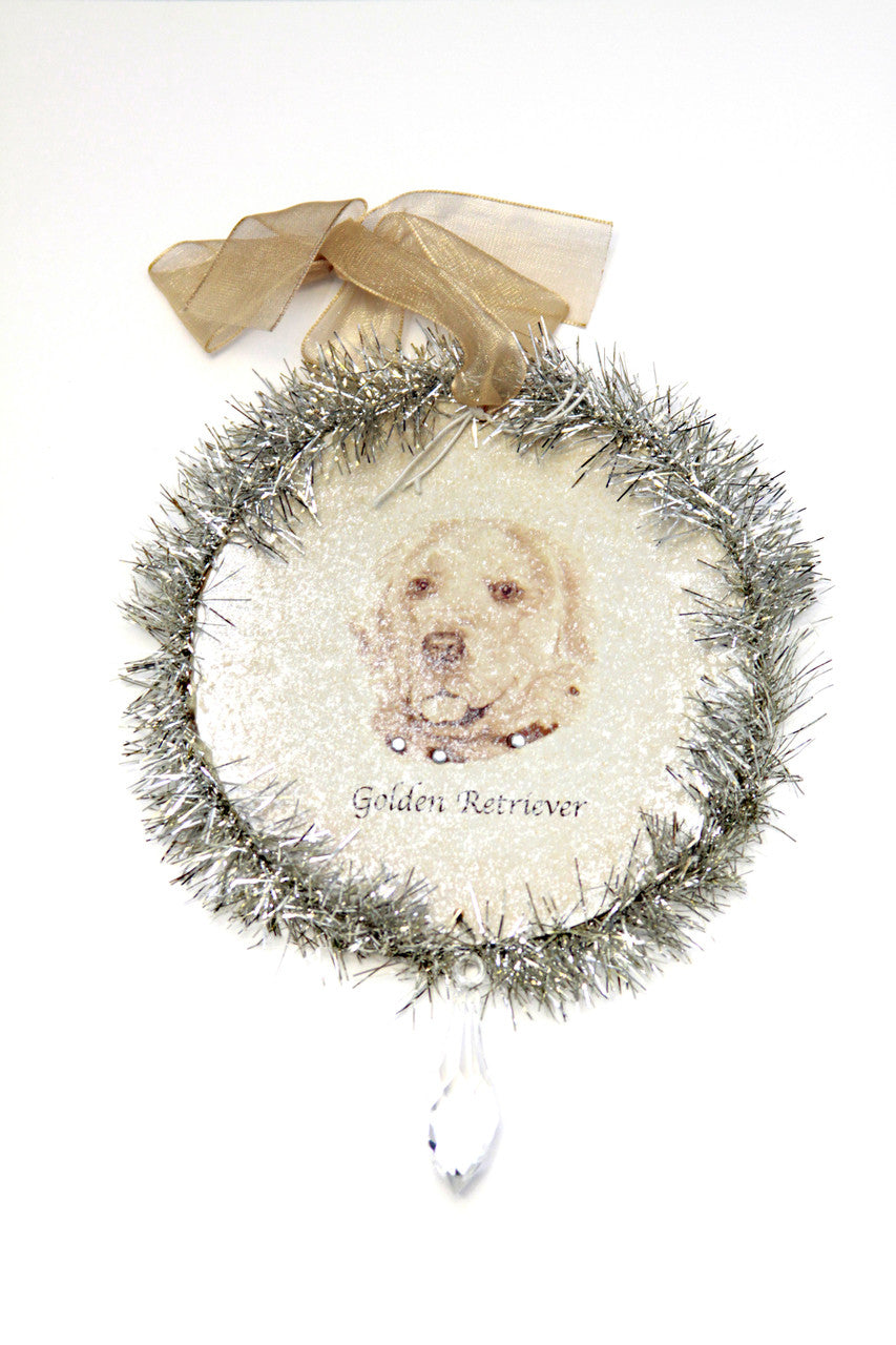 Rudolph & Me Dog Christmas Ornament - Golden Retriever (GW27) - Front