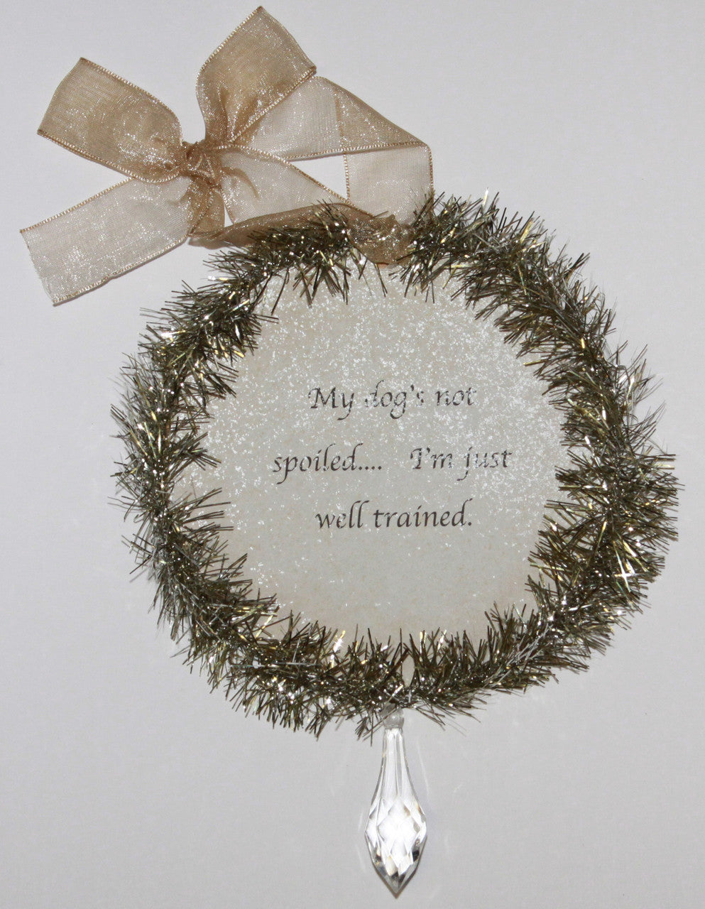 Rudolph & Me Dog Christmas Ornament - Maltese (GW32) - Back