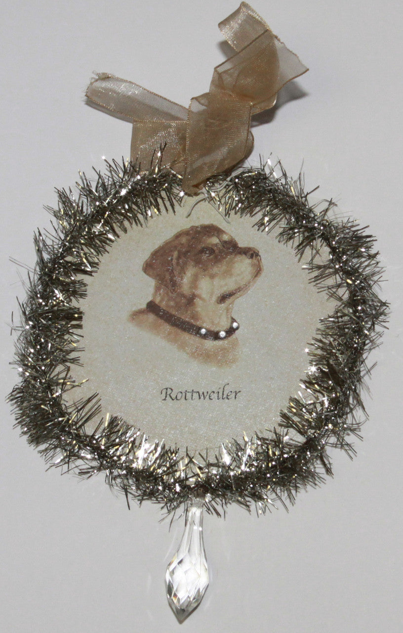 Rudolph & Me Dog Christmas Ornament - Rottweiler (GW39) - Front
