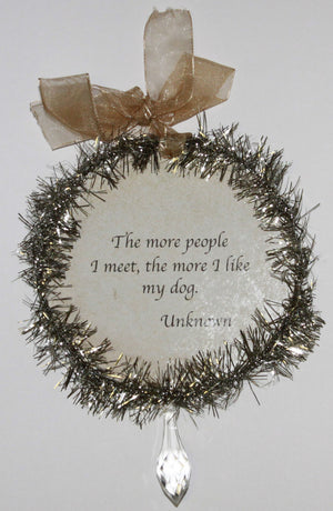 Rudolph & Me Dog Christmas Ornament - Rottweiler (GW39) - Back