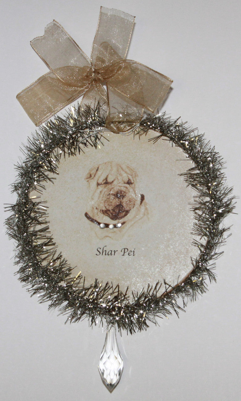 Rudolph & Me Dog Christmas Ornament - Shar Pei (GW41) - Front