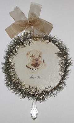 Rudolph & Me Dog Christmas Ornament - Shar Pei (GW41) - Front