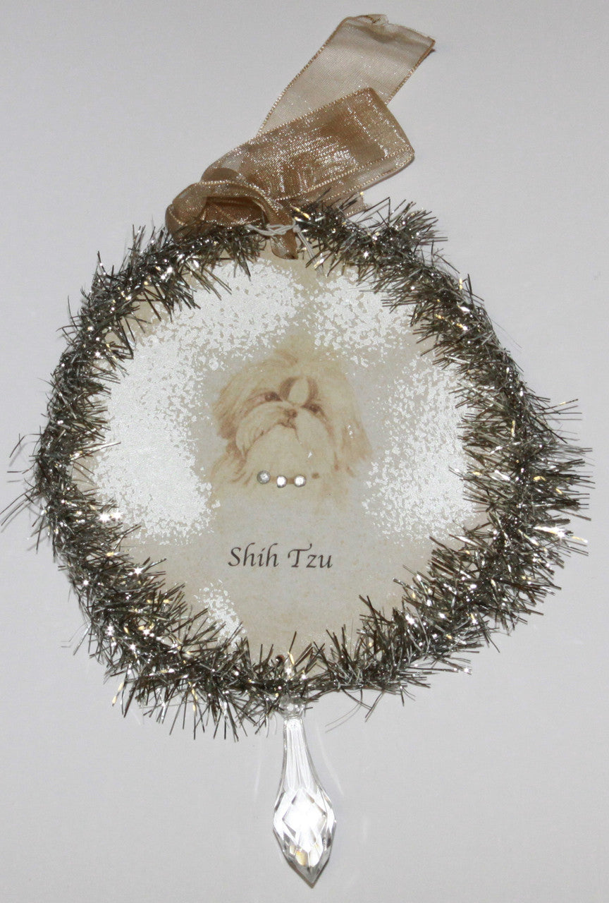 Rudolph & Me Dog Christmas Ornament - Shih Tzu (GW42) - Front