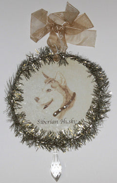 Rudolph & Me Dog Christmas Ornament - Siberian Husky (GW43) - Front