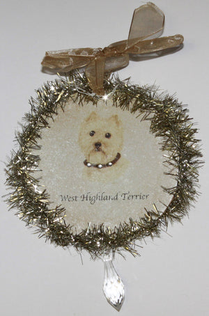 Rudolph & Me Dog Christmas Ornament - West Highland Terrier (Westie) (GW46) - Front