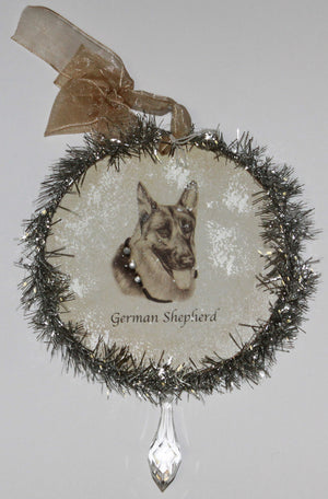 Rudolph & Me Dog Christmas Ornament - German Shepherd Dog (GW48) - Front