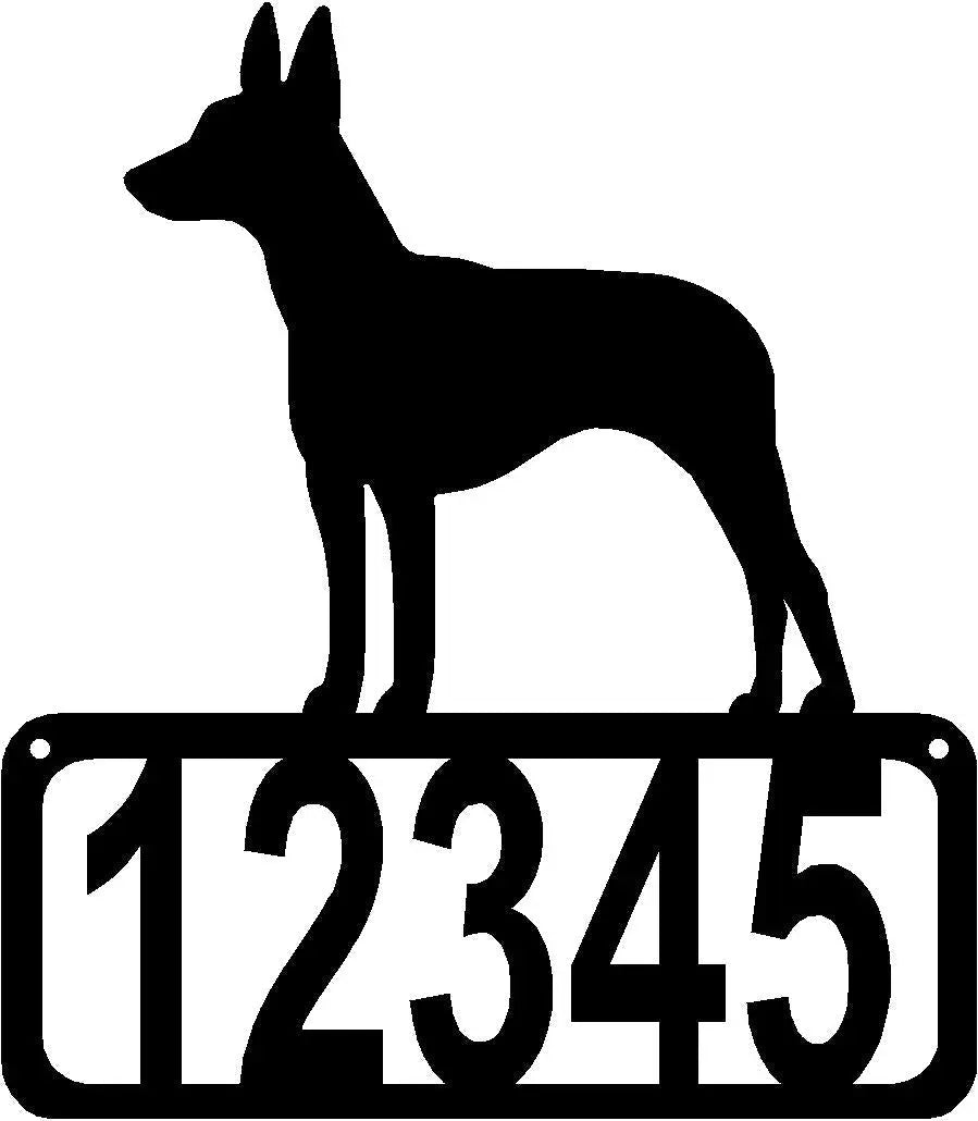 Rat Terrier Dog House Address Sign