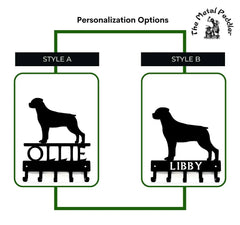 Rottweiler Personalized Key and Dog Leash Holder -  5 Hooks