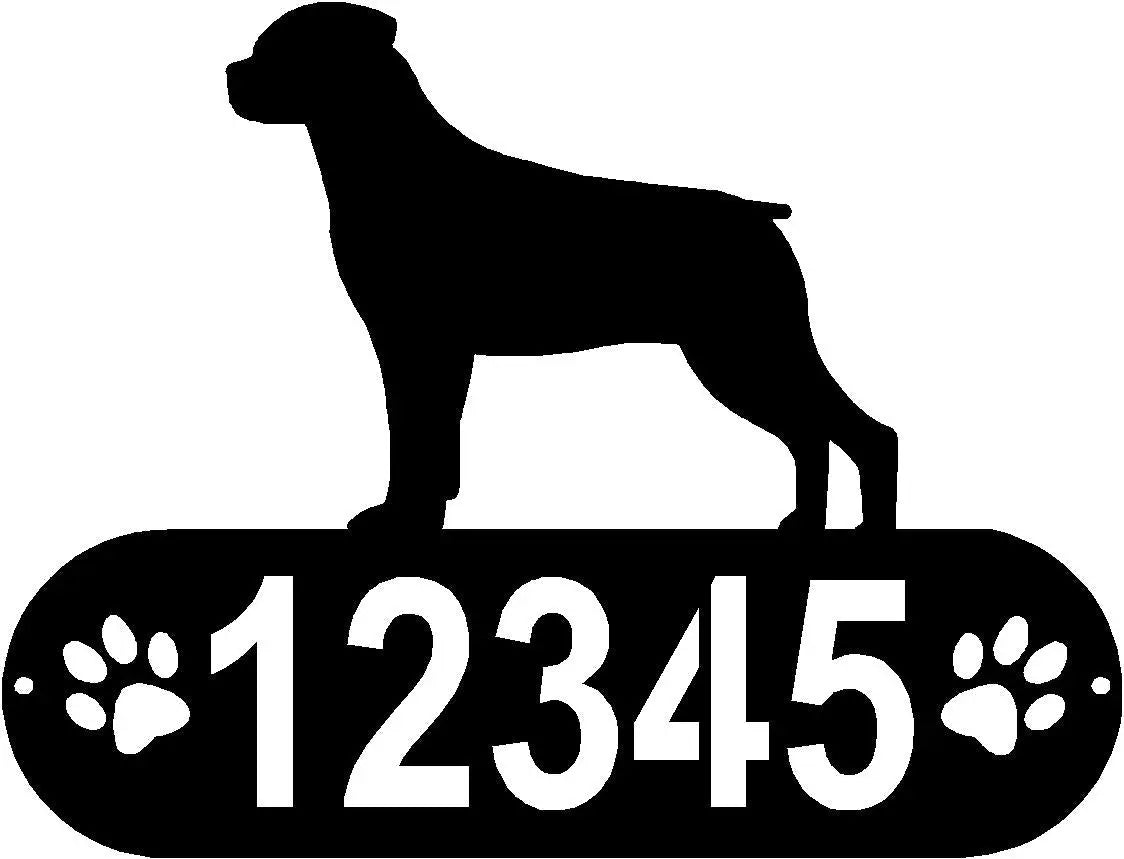 Rottweiler Dog PAWS House Address Sign or Name Plaque
