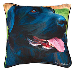 Paws & Whiskers 18in Pillow - Handsome Lab Black Lab (SLHLB)
