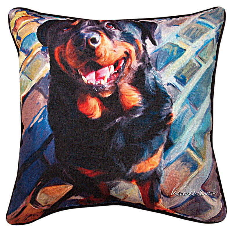 Paws & Whiskers 18in Pillow - Handsome Rottie (SLHRRW)