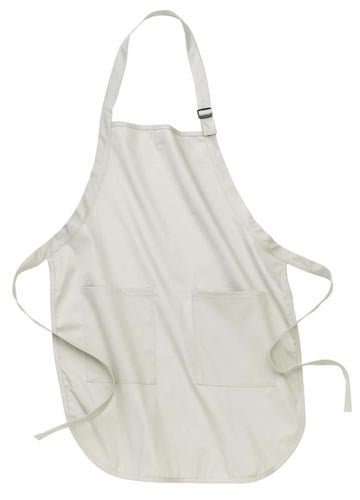 Port Authority Full Length Apron with Pockets - White