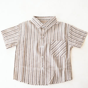 Gray Striped Button-Up - Child