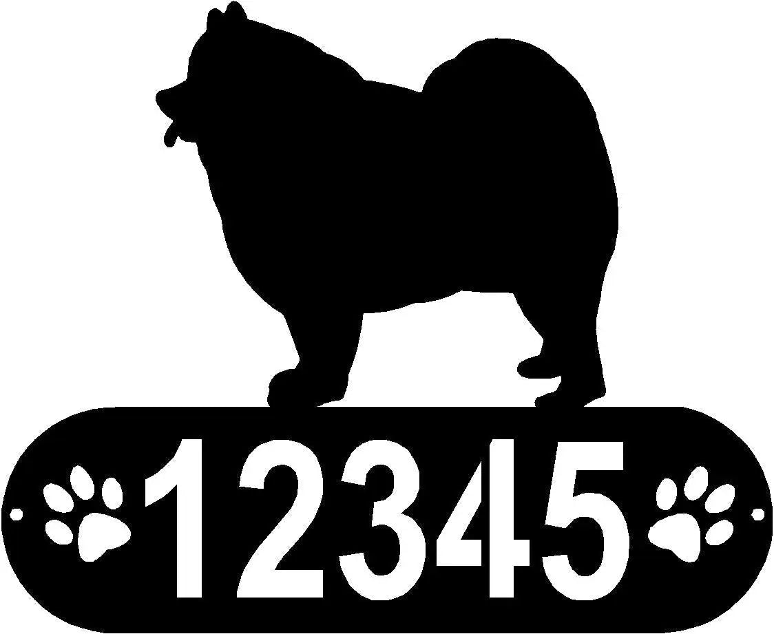 Samoyed Dog PAWS House Address Sign or Name Plaque